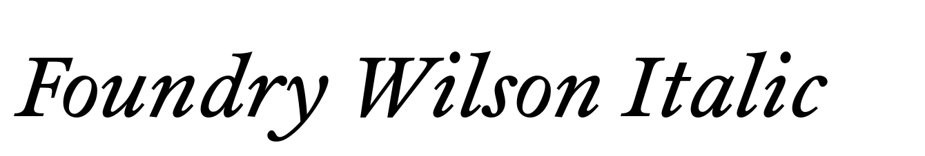 Foundry Wilson Italic